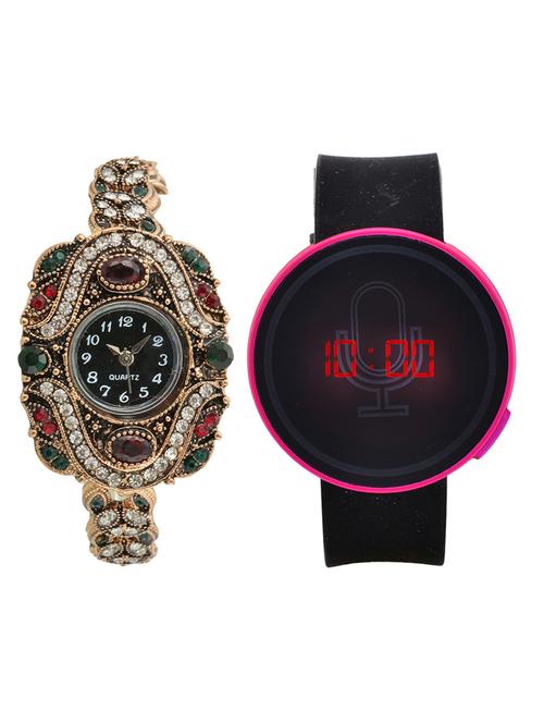 lucky infra combo of 2 analog-digital men and women watch's - 12117597 - Very Small Image - 1