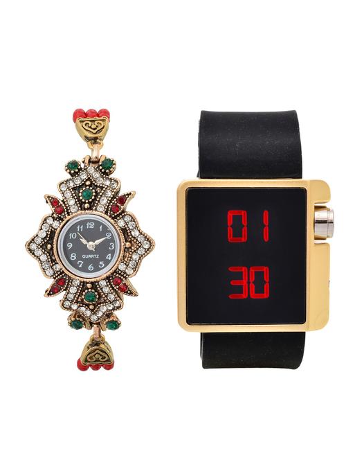 lucky infra combo of 2 analog-digital men and women watch's - 12117735 - Very Small Image - 1