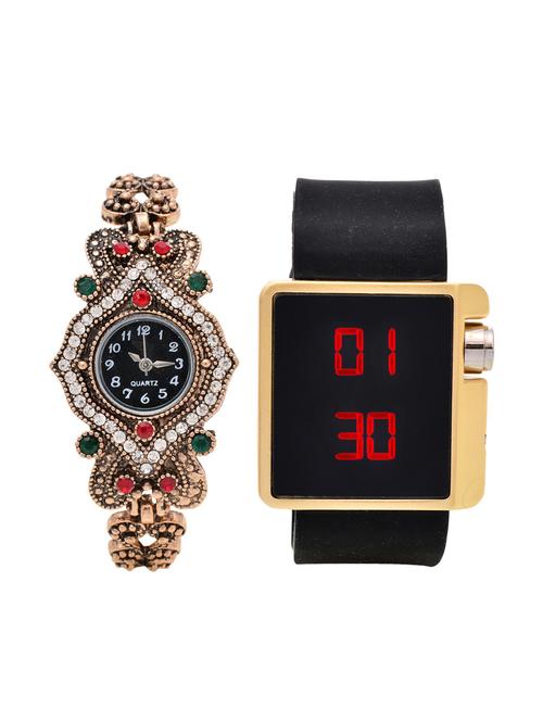 lucky infra combo of 2 analog-digital men and women watch's - 12117786 - Very Small Image - 1