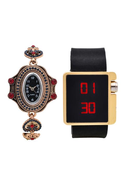 lucky infra combo of 2 analog-digital men and women watch's - 12117855 - Very Small Image - 1