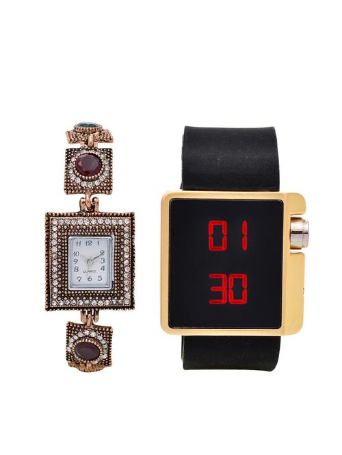 lucky infra combo of 2 analog-digital men and women watch's - 12117950 - Very Small Image - 1