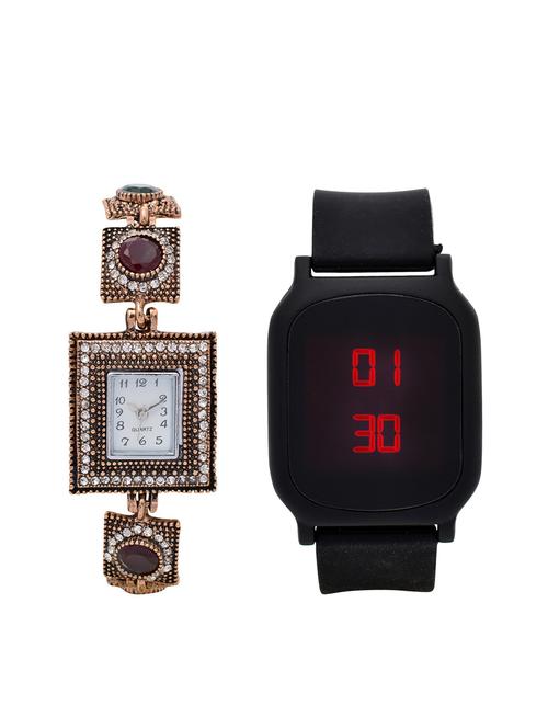 lucky infra combo of 2 analog-digital men and women watch's - 12117959 - Very Small Image - 1