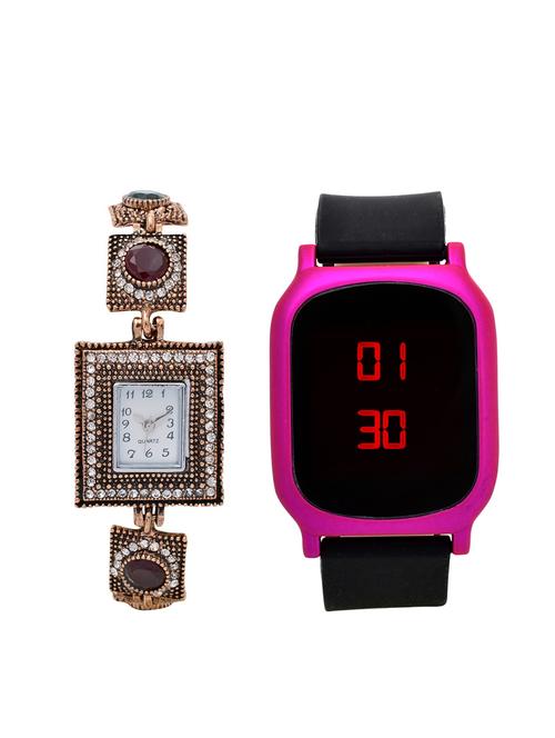 lucky infra combo of 2 analog-digital men and women watch's - 12117962 - Very Small Image - 1