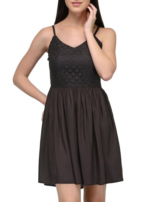 solid black viscose dress - 12118936 - Very Small Image - 1