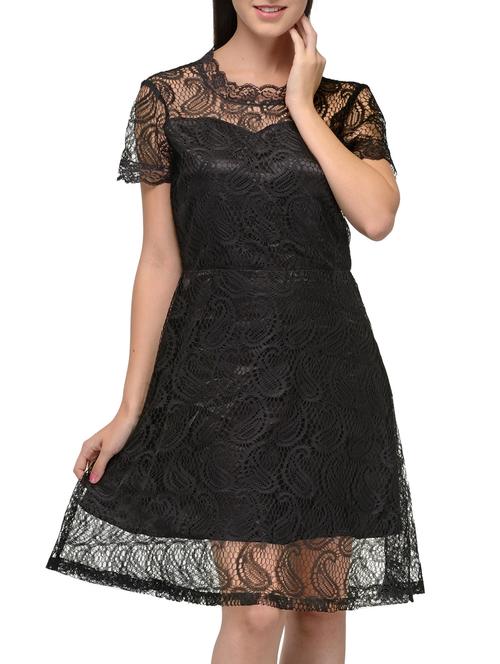 black paisley viscose dress - 12118938 - Very Small Image - 1