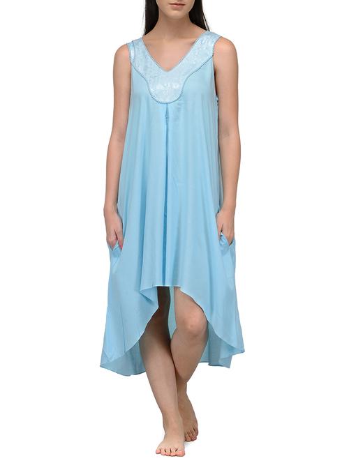 light blue viscose dress - 12118941 - Very Small Image - 1