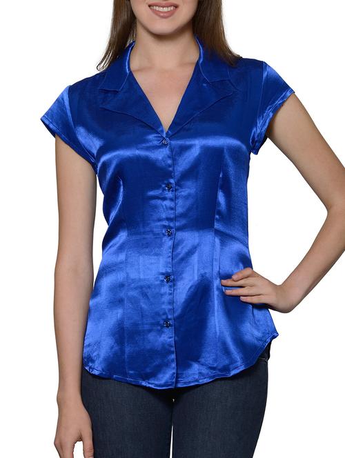 blue viscose shirt - 12125362 - Very Small Image - 1