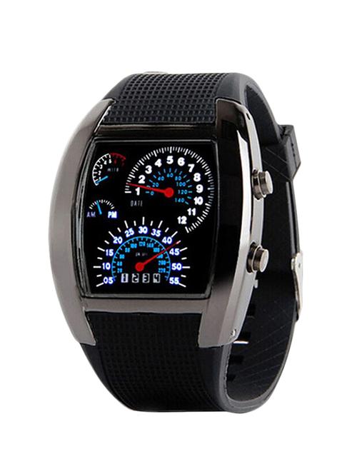 jm mens digital watch with light - 12126120 - Very Small Image - 1