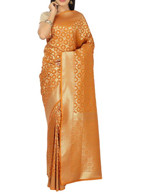 zari motifs banarasi saree - 12127518 - Very Small Image - 1