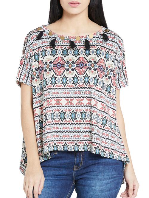 off white printed top - 12128437 - Very Small Image - 1