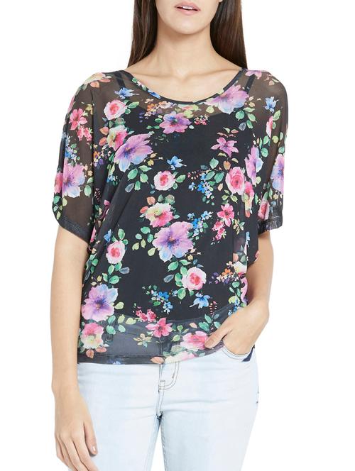 women's straight round neck top - 12128441 - Very Small Image - 1