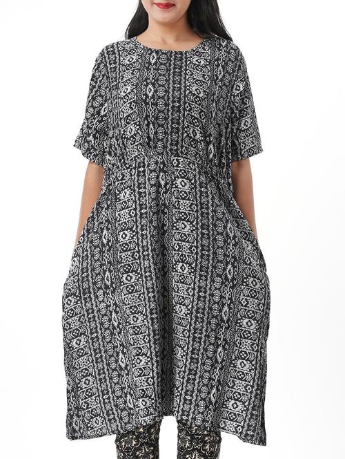 grey printed crepe tunic - 12129546 - Very Small Image - 1