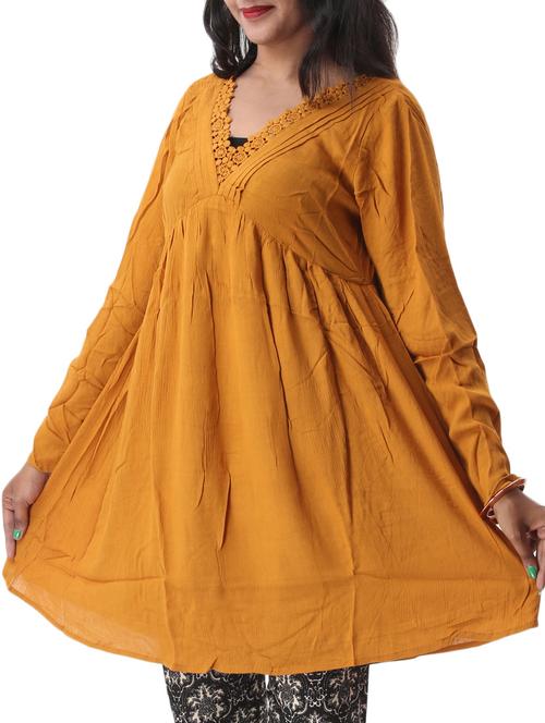 yellow rayon regular top - 12129587 - Very Small Image - 1