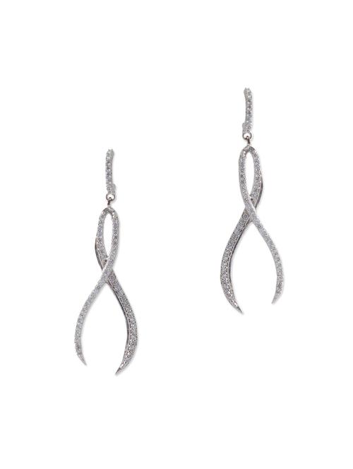 white brass drop earring - 12130433 - Very Small Image - 1