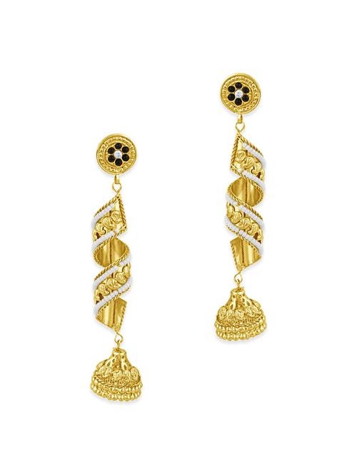 gold plated brass drop earring - 12130490 - Very Small Image - 1