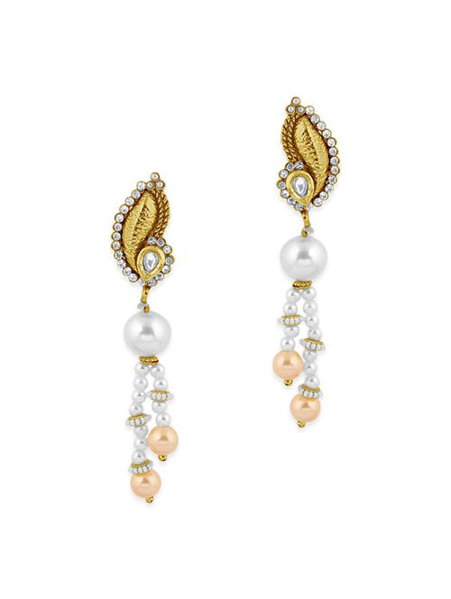 gold brass drop earring - 12130493 - Very Small Image - 1