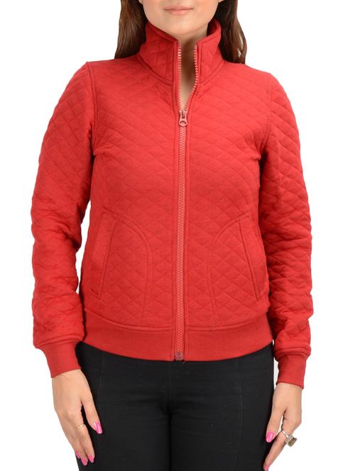 red polyester quilted & padded jacket - 12130791 - Very Small Image - 1