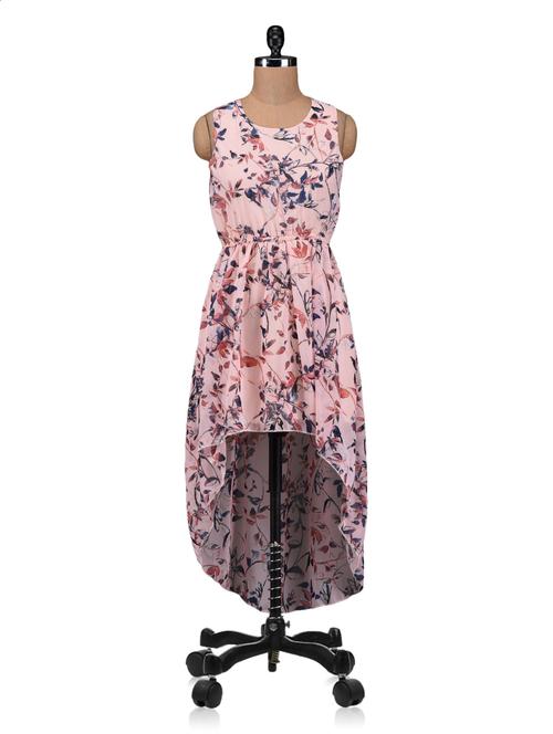 peach polygeorgette printed dress - 1213156 - Very Small Image - 1