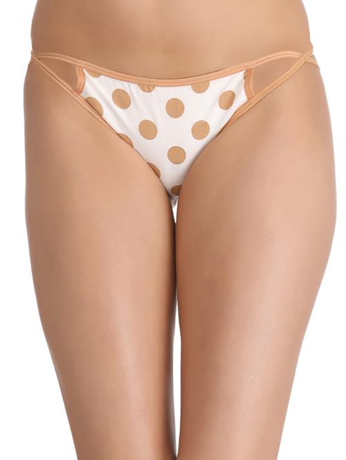 white polka dots printed cotton bikni panty - 12132265 - Very Small Image - 1