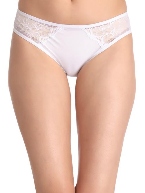 solid white laced nylon bikni panty - 12132298 - Very Small Image - 1