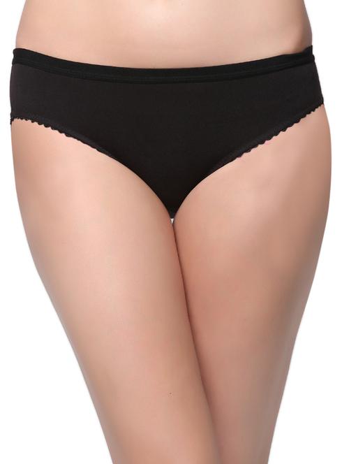 solid black cotton panty - 12132317 - Very Small Image - 1