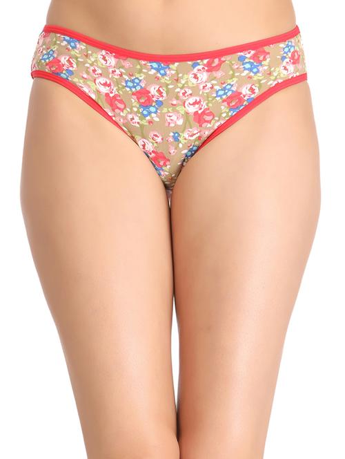 olive green printed cotton bikni panty - 12132326 - Very Small Image - 1