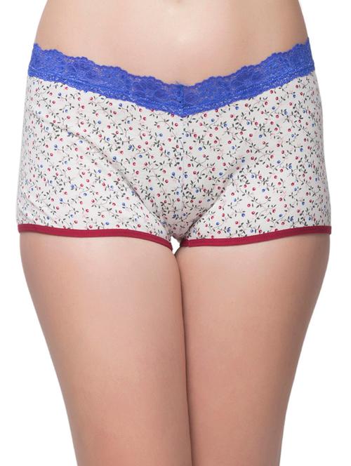 white cotton printed boy shorts panty - 12132333 - Very Small Image - 1