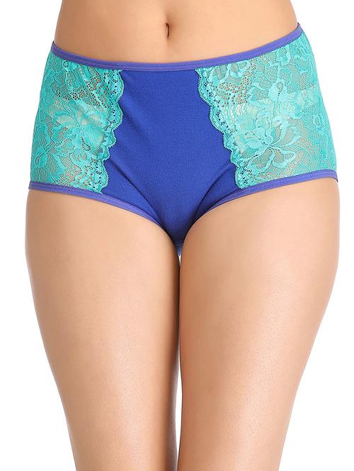blue cotton laced panty - 12132374 - Very Small Image - 1