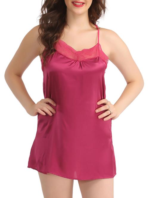 purple satin babydoll - 12132420 - Very Small Image - 1