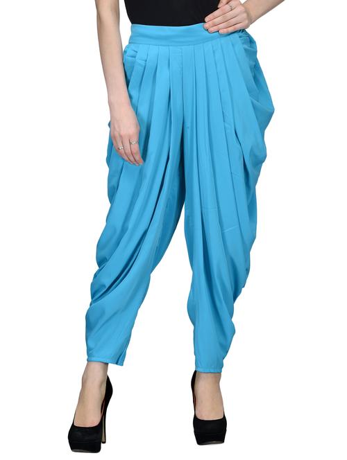 blue crepe dhoti salwar - 12132470 - Very Small Image - 1