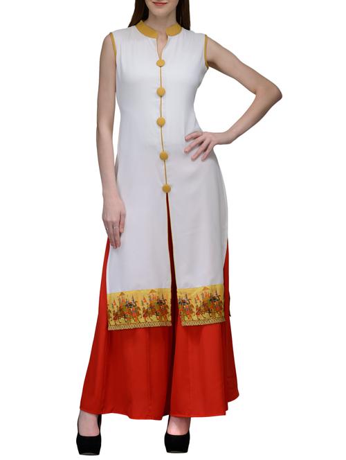 multicolored georgette kurta with salwar - 12132541 - Very Small Image - 1