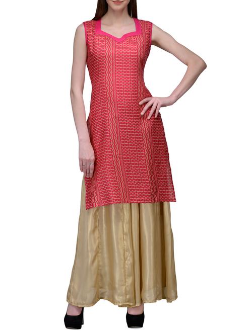 multicolored cotton kurta with salwar - 12132547 - Very Small Image - 1