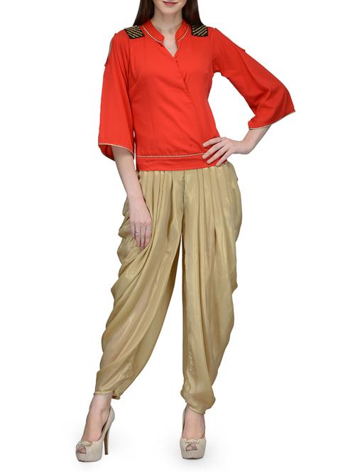 red crepe regular top - 12132674 - Very Small Image - 1
