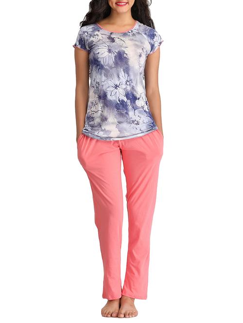 blue cotton pyjama nightwear set - 12132760 - Very Small Image - 1