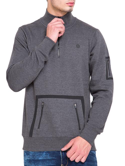 solid grey cotton sweatshirt - 12138361 - Very Small Image - 1