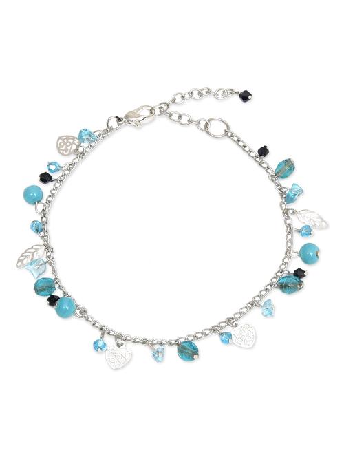 silver acrylic beads anklet - 1213864 - Very Small Image - 1