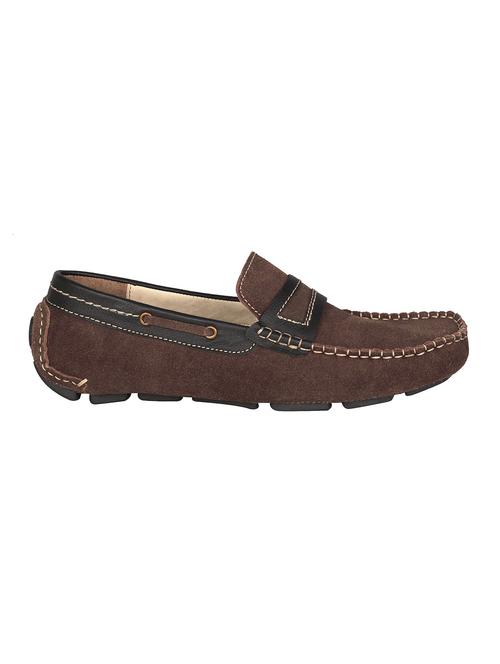brown suede slip on loafers - 12139553 - Very Small Image - 1