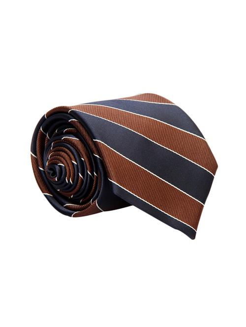 brown blue color, microfiber neck tie - 12140087 - Very Small Image - 1