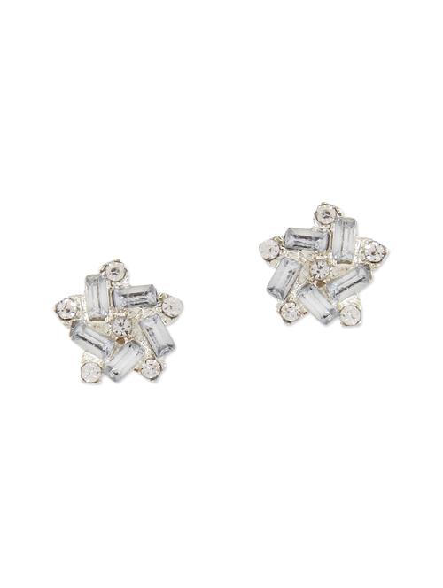 white metal studs earring - 12140582 - Very Small Image - 1