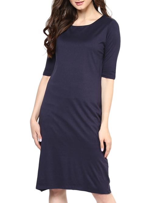boat neck solid sheath dress - 12144035 - Very Small Image - 1