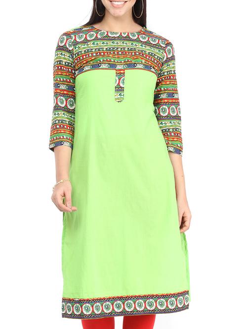 printed straight kurta - 12149700 - Very Small Image - 1