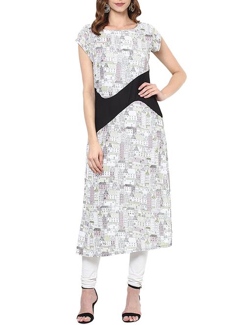 printed straight kurta - 12150604 - Very Small Image - 1