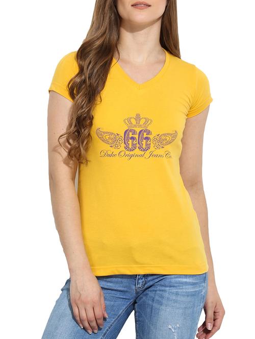 yellow cotton regular tshirt - 12150989 - Very Small Image - 1