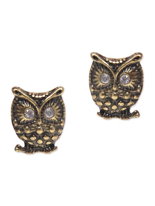 gold metallic stud earrings with precious stones - 1215243 - Very Small Image - 1