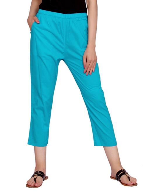 blue rayon cigarette pant - 12152445 - Very Small Image - 1
