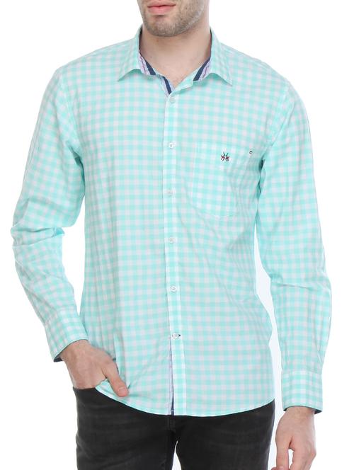 green cotton casual shirt - 12152874 - Very Small Image - 1