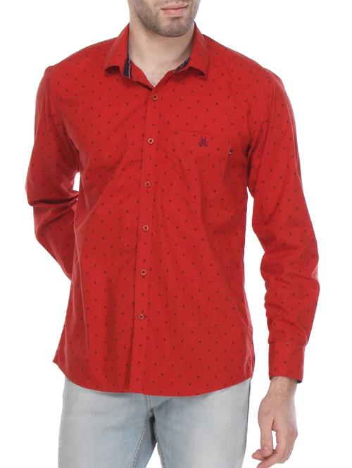 red cotton casual shirt - 12152941 - Very Small Image - 1