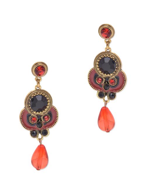multicolored metallic embellished hanging earrings - 1215295 - Very Small Image - 1