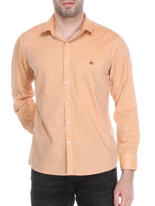 orange cotton casual shirt - 12152968 - Very Small Image - 1