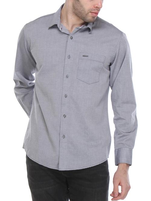 grey cotton casual shirt - 12153005 - Very Small Image - 1